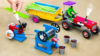 Diy tractor making mini Sugarcane Juice Machine  Diy harvest truck [upl. by Horace]