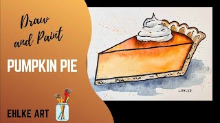 Draw and Paint PUMPKIN PIE [upl. by Kcirdef]