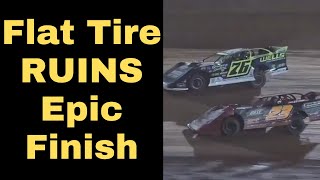 Flat Tire RUINS Epic Finish Between Hedgecock amp Overton for Hunt The Front Super Dirt Series at I75 [upl. by Ecnarrot]