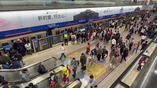 Incredible Taipei Metro Rush Hour Crowd Control  Zhongxiao Fuxing Station [upl. by Naraj]