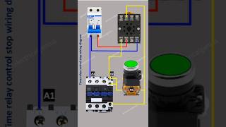 Timer relay wiring  DOL starter motor using timer relay stop circuit [upl. by Elocon]