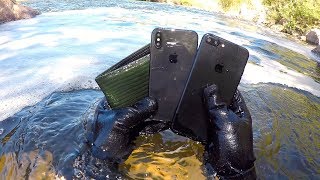 I Found an iPhone X iPhone 7 and Wallet Underwater in the River River Treasure [upl. by Liggitt]