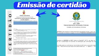 COMO EMITIR CERTIDÃO ANTECEDENTE CRIMINAL NEGATIVA DA UNIÃO E CERTIDÃO ANTECEDENTES FEDERAL [upl. by Kinsley]