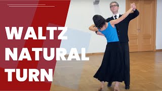 Natural Turn  Waltz dance Lesson International Style [upl. by Yelloh]