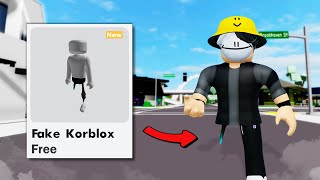 NEW Cara Mendapatkan FAKE KORBLOX Di Brookhaven  Roblox [upl. by Ailuy]