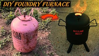 DIY Metal Melting Foundry Furnace built using Salvaged Refrigerant Tank [upl. by Davina]