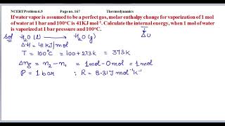 If water vapor is assumed to be a perfect gas molar enthalpy change for vaporization of 1 mol of [upl. by Hildy]