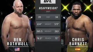 UFC Vegas 27 Ben Rothwell VS Chris Barnett submission Full Fight Highlights HD [upl. by Yadahs949]