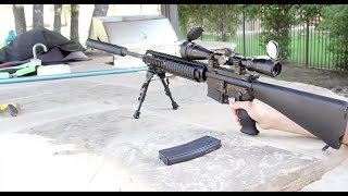 Shooting Test  We Tech Airsoft Gas Blowback M16A3 DMR Build [upl. by Jarrod428]