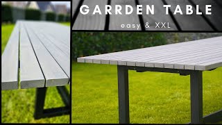 Gartentisch XXL selber bauenGarden Table DIY GartentischTisch aus HolzGarten ideen [upl. by Yror]