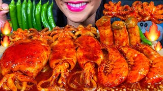 ASMR SPICY SEAFOOD BOIL makanan laut pedas 먹방 MUKBANG MASSIVE Eating Sounds [upl. by Hailee]