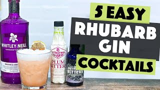 Easy Gin Cocktails  5 Rhubarb Gin Cocktail Recipes [upl. by Sacul]