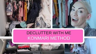 KONMARI METHOD MARIE KONDO DECLUTTER CLOSETWARDROBE  ORGANIZE WITH ME [upl. by Theodor]