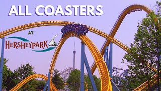 All Coasters at Hershey Park  OnRide POVs  Front Seat Media [upl. by Zertnom472]