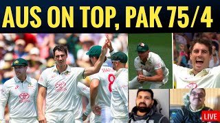 PAK 754 Saim Abdullah on duck Babar 26 Shakeel 5  AUS on top after first session [upl. by Abran]