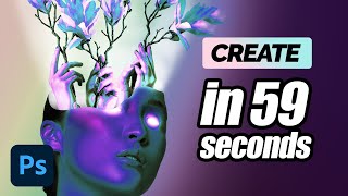 JUST 59 seconds to Create This Surreal Artwork  Lazy Photoshop Tutorial [upl. by Peckham]