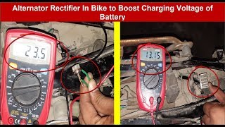 Alternator Rectifier Testing in Bike As Battery Voltage Booster [upl. by Moclam424]