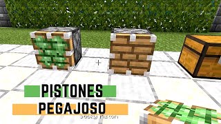 MINECRAFT TUTORIAL para hacer PISTONES y Pistones PEGAJOSOS 2020 Rápido y FACIL [upl. by Moises]