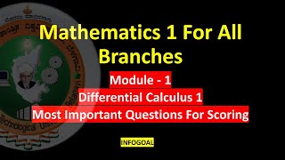 VTU Mathematics 1 Module 1 Most Important Questions 2024  Differential Calculus 1 [upl. by Egres]