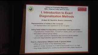 Numerical Approaches for Frustrated Magnetism I by Prof Anders Sandvik [upl. by Tadich]