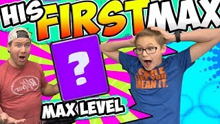 MY SON GETS HIS FIRST MAX CARD in CLASH ROYALE [upl. by Ennovahs907]