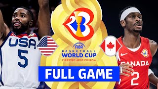 3RD PLACE GAME USA vs Canada  Full Basketball Game  FIBA Basketball World Cup 2023 [upl. by Gorga]