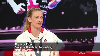 Bryony Page Trampoline Olympic Gold Medalist On BBC Breakfast 17082024 [upl. by Macey]