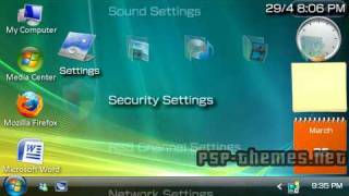 PSP Theme Windows Vista theme by j7ydg10 PSPThemesNET [upl. by Eniarral]