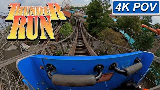 Thunder Run 4K Front Seat POV Kentucky Kingdom Lousiville KY [upl. by Urita]