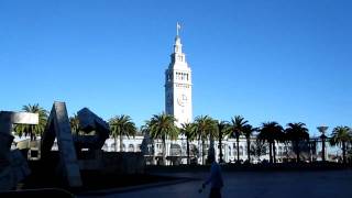 Ferry Building Clock Tower San Francisco California Vaillancourt Fountain [upl. by Aical]