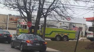 Yeadon Fire Company  Ladder 16 Responding to Building Fire [upl. by Nomannic]