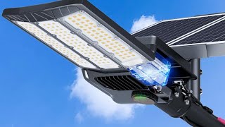 6500W Solar Street Lights Outdoor 500000LM High Powered Commercial Parking Lot Lights Dusk to Dawn [upl. by Burhans]