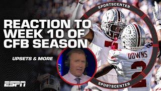 CFB Week 10 FULL REACTION Ohio State beats Penn State South Carolina upsets Texas AampM and MORE 🍿 [upl. by Ferne]