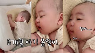 ⭐️쇼츠900만뷰⭐️ 엄마 엄마… 👶🏻 5개월 아기 옹알이 [upl. by Wons777]