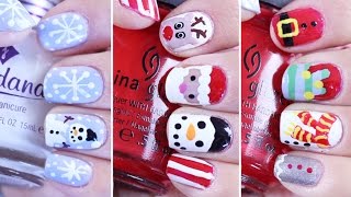 3 Diseños De Uñas Para Navidad  Christmas Nails  Akari Beauty [upl. by Neelyhtak875]