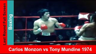 Carlos Monzon vs Tony Mundine Widescreen Color Fight Highlights amp Knockout Title Boxing Match 1974 [upl. by Guinevere]