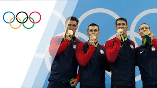 USA takes gold in Mens 4x100m Freestyle Relay [upl. by Windzer588]