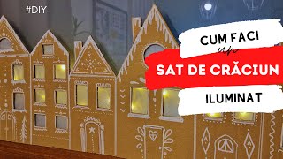 diy de Craciun casute din carton iluminate [upl. by Ylsel]