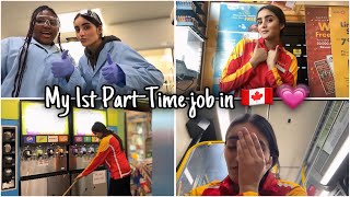 My First Parttime Job in 🇨🇦1 month baad VLOG🥲My Busy Routine VLOG 🇵🇰✈️🇨🇦 [upl. by Sonnnie712]