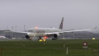 Qatar Airways Airbus A350900 beautiful evening takeoff at Zurich Airport [upl. by Aneerb639]