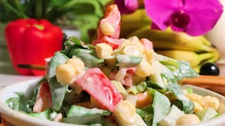 Corn Endives Salad with Sour Cashew Cream Dressing  Take 3 [upl. by Akcinehs]