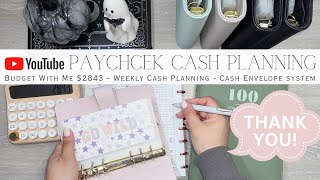 YouTube Paycheck Budget With Me 2843  Cash Planning for the Week  Cash Envelope System [upl. by Pollard]