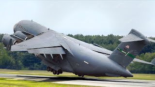 Screaming Engines  Super Heavy US C17 Try to Short Takeoff at Full Throttle [upl. by Silliw]