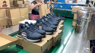 Shoe factory producing sturdy and durable hiking shoes Mountaineering shoes factory [upl. by Elleuqram296]