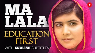 ENGLISH SPEECH  MALALA YOUSAFZAI Education First English Subtitles [upl. by Minne]