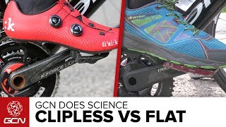 Clipless Pedals Vs Flat Pedals  Which Is Faster  GCN Does Science [upl. by Cohin]