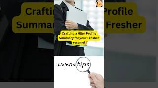 How to write Profile summary for Fresher Resume [upl. by Okomot]