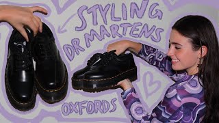 HOW TO STYLE doc marten oxfords  dr martens quad 8053 platforms review the shoe of fall 2020 [upl. by Melloney]