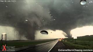 Two EF4 Tornadoes near Pilger Nebraska  June 16 2014 [upl. by Ennovad828]