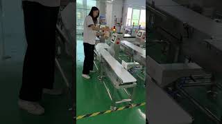 High accuracy conveyor belt check weigher production line checkweigher with pusher rejector [upl. by Daphie]